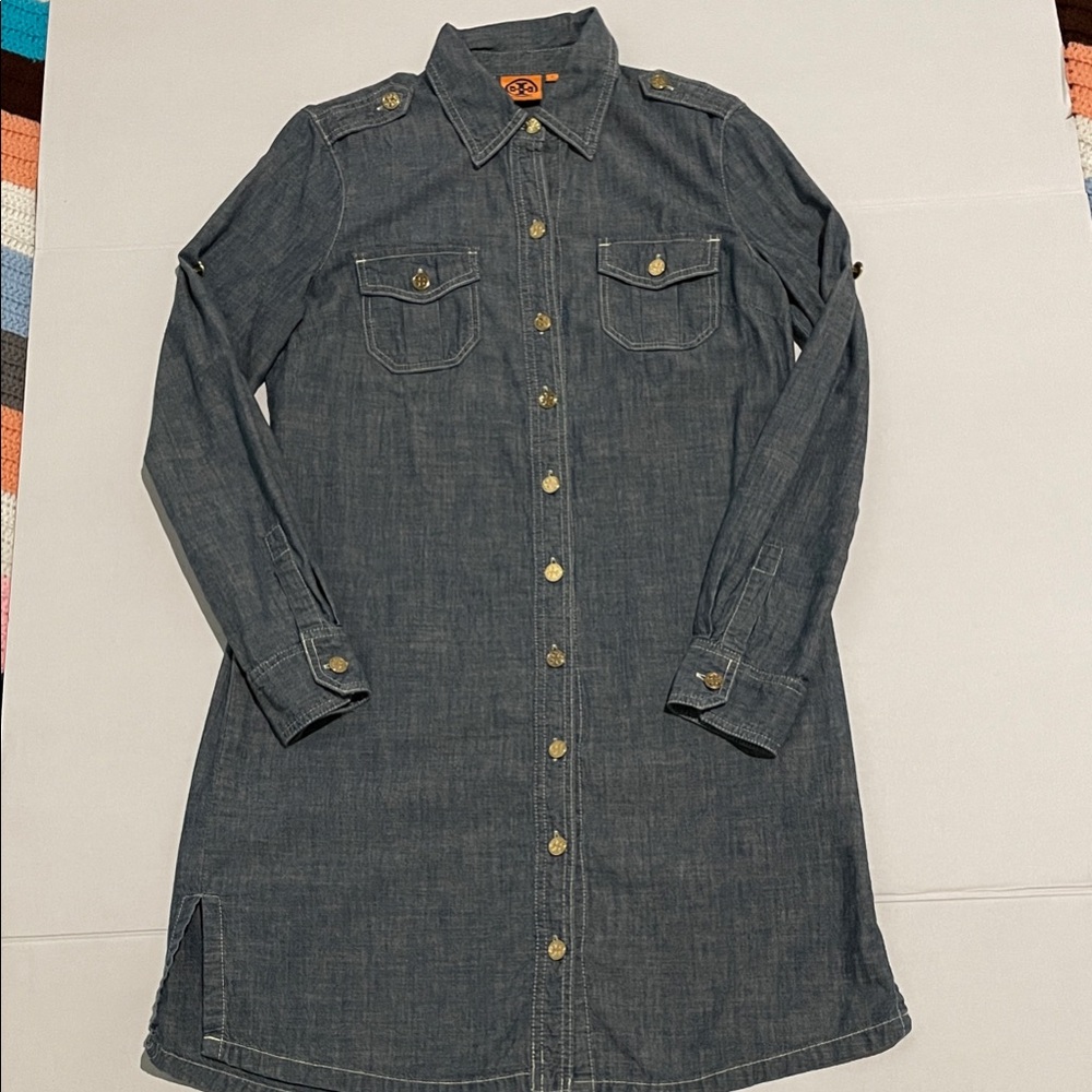 Tory Burch Denim Long Sleeve Dress